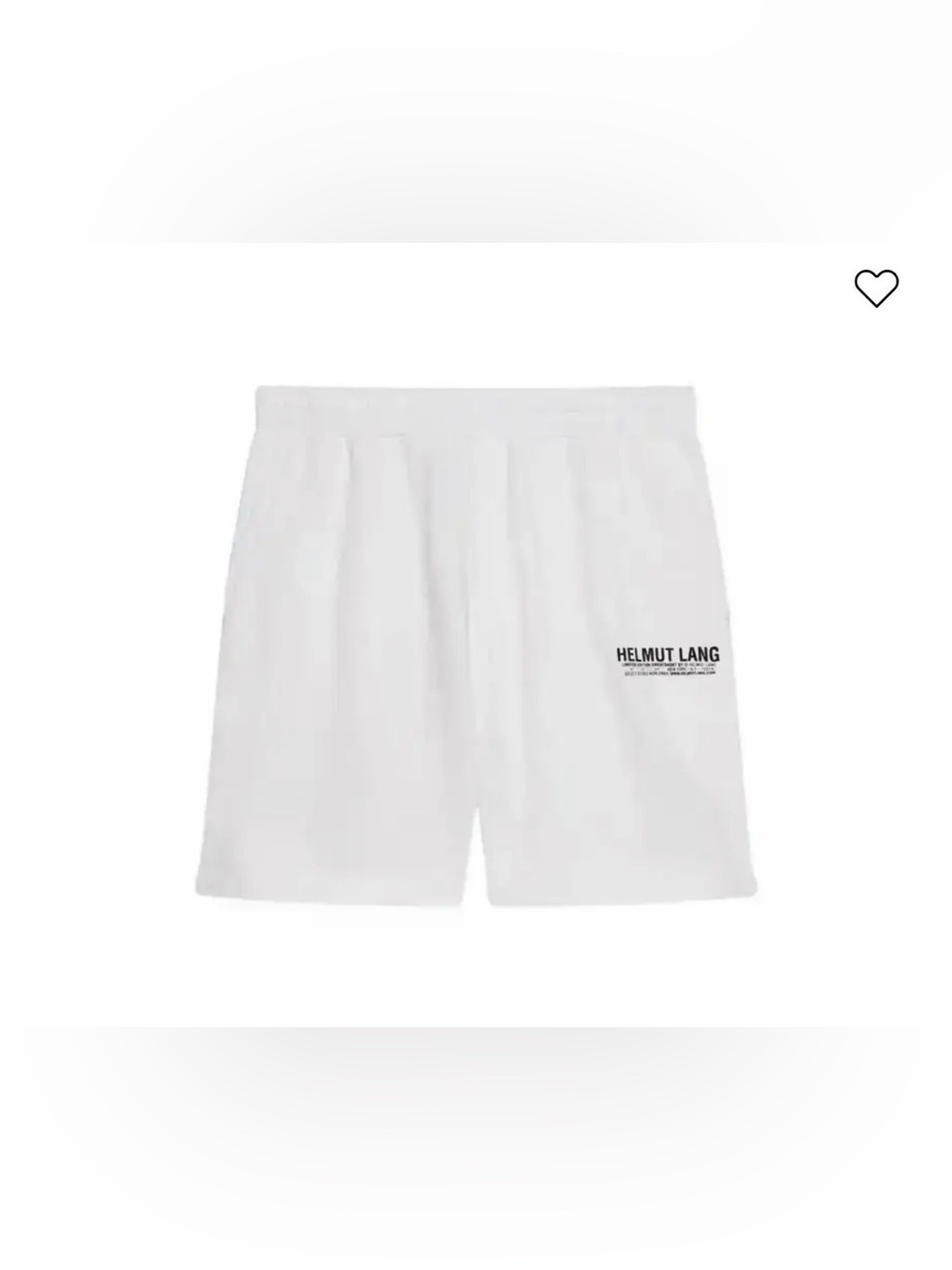 Helmut Lang core logo white sweat cloth shorts M